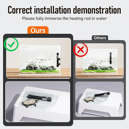Aquarium Heater,50w/100w/150w/200w/300w/500w Submersible Fish Tank Heater,External LED Controller, with Over-Temperature Protection and Automatic Power-Off When Leaving Water for.