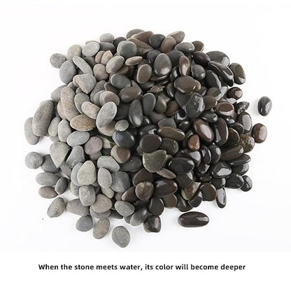 18 Pounds Natural River Rocks Mexican Beach Pebbles for Garden Landscape Stone Paving Stone Grey (1Inch)