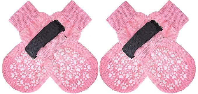 EXPAWLORER Anti Slip Dog Socks to Prevent Licking Paws, Dog Shoes for Hot Pavement, Dog Booties for Small Medium Large Senior Dogs, Traction Control Dog Boots & Paw Protectors for Hardwood Floors