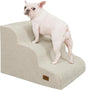 Dog Step for Bed, Dog Stair 3-Step 35D Pet Stair 15.7" H for High Bed or Sofa Non-Slip Balanced Pet Step Indoor, Beige