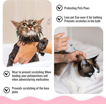 4Pcs Cat Shoes, 3.62×1.57 Inches Anti Scratch Cat Mittens, Breathable Mesh Nail Caps for Cats Claws, Adjustable Cats Claw Covers for Pet Bathing Feeding Cutting Nails(Gray)