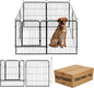 Dog Playpen,24 32 40 48 in(H) Pet Fence Outdoor for Rv Camping,Garden Fence Medium Animal Barrie for Yard,11Ft(L)-56Ft(L) Black Metal Temporary Fencing