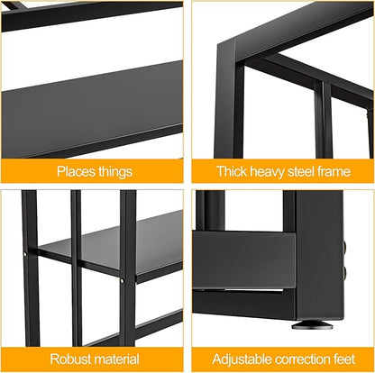 Akenow 55-75 Gallon Fish Tank Stand with Storage Shelf, 48.5 x14.9 x 29.2 Inch Aquarium Stand, Turtle Tank, Reptile Terrariums and Breeder Tank Stand,980LBS Capacity, Black