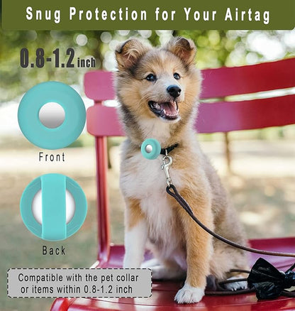 Airtag Holder for Dog Collar, Cibaabo Silicone Air Tag Case Cover Compatible with Apple Airtags for 0.8-1.2inch Cat Pet Collar Harness Loop