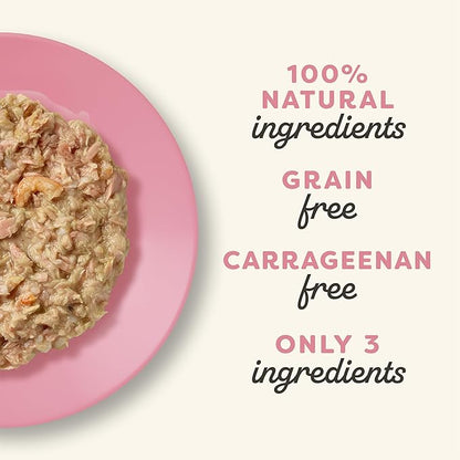 Applaws Natural Wet Cat Food in Broth, Limited Ingredient Wet Cat Food Pouches, No Additives, Made with Natural Ingredients, Tuna Fillet with Shrimp in Broth (12 x 5.3oz Pouches)