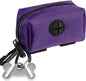 Dog Waste Bag Dispenser Pet Poop Bags Holder for Doggie Waste Bags Dispensers Soft Fabric Zipper Small Doggy Puppy Pouch for Leash Accessory Attachment with Carrier,Purple