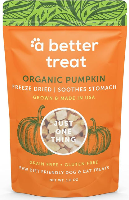 A Better Treat – Freeze Dried Organic Pumpkin Dog and Cat Treats, Organic, Single Ingredient | Natural, Healthy, Diabetic Friendly | Made in The USA
