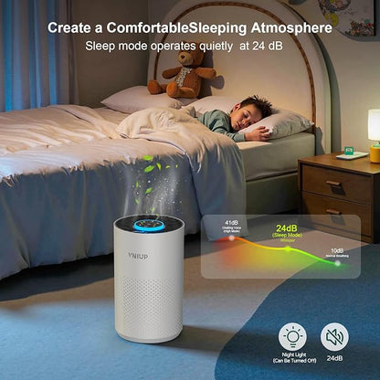 Air Purifiers for Bedroom Home up to 800 ft², Vniup H14 True HEPA Room Air Purifiers for Bedroom, with Fragrance Function Sleep Mode& Light Mode Air Cleaner for Pet Dander Odor Dust Smoke
