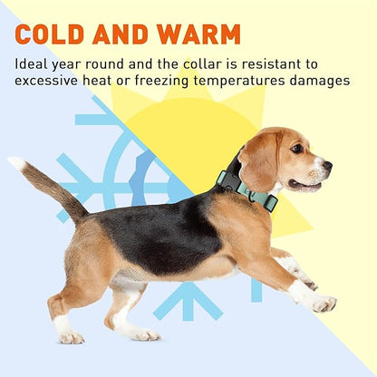 Dogline Biothane Waterproof Dog Collar with Quick Release Buckle Strong Coated Nylon Webbing with Odor- Proof for Easy Care Easy to Clean Fits Small Medium Large Dogs, Sage Green 3/4" W 12-19" L