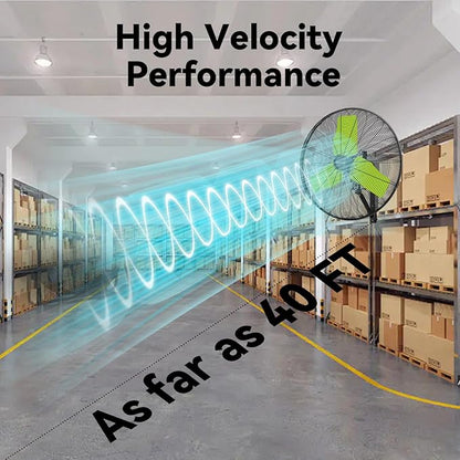 24 Inch 9500 CFM Waterproof Wall Fan Pro Series - Outdoor High Velocity Wall Mount Fan with Enclosed Motor for Residential, Warehouse, Patio, Shop, Garage, Barn UL Safety Listed