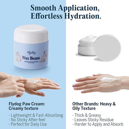 Flydog Wax Beans Fragrance-Free Pet Paw & Nose Balm Cream – Moisturizing, Soothing & Repairing Dry, Cracked Pads for Dogs, Cats & Small Animals, Avocado Oil Multi-Purpose Paw & Nose Protector, 50ml