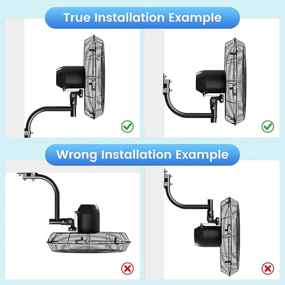 20'' Outdoor Wall Mount Fan, 4 Speed Oscillating Wall Fan with All Sealed Brushless DC Motor, Heavy Duty Industrial Fans, Waterproof Fans for Patios, House, Garage, Commercial, Warehouse, Factory