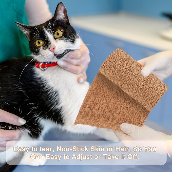 24 Pack Self Adhesive Bandage Wrap, 4” x 5 Yards Cohesive Medical Tape Elastic Wrap for Sports, Ankle, Wrist Sprains, Pet First Aid