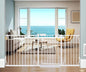 ALLAIBB Extra Wide Pressure Mounted Baby Gate Walk Through Child Kids Safety Toddler Tension White Long Large Pet Dog Gates with Extension for doorways Kitchen and Living Room (71.65-76.38"/182-194cm)