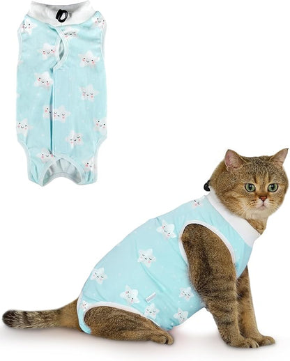 ANWA Cat Recovery Suit - Breathable Cat Onesie for Cats After Surgery Female, Kitten Surgery Recovery Suit Female Abdominal Wounds