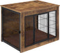 FLEXIMOUNTS Dog Crate Furniture with Cushion, Wooden Dog Kennel Furniture, Heavy Duty Dog Cage, 40" Dog Kennel with Double Doors, L
