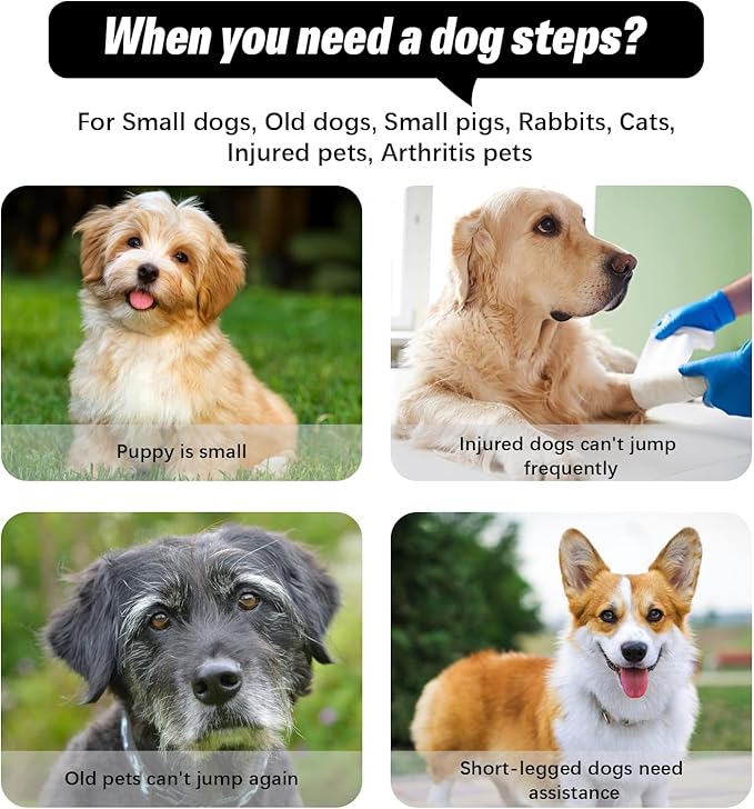 6 Step Dog Stairs&Steps 29 Inches Tall Up to 29-32 Inches High Bed, Dog Ramp Cat Stairs Pet Ladder for Small Medium Dogs, Doggie, Old Cats, Kitty, Grey