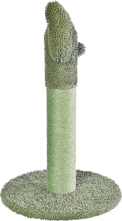 Amazon Basics Cat Scratcher - Indoor Cactus Single Cat & Kittens Scratching Post with Dangling Ball, Medium (25.6"H) - Green
