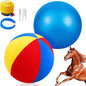 40inch Giant Herding Ball with Ball Cover Anti Burst Please Watch VCR for How to Inflation Horse Toys for Horses Stall Entertainment Play, Pump Included(Colorful,Classic)