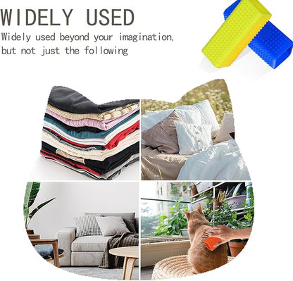 2pcs Pet Dog Cat Hair Remover, Pet Hair Removal Tool, Hollow Cleaner Brush for car，Interior, Furniture, Sofa (blue and yellow)