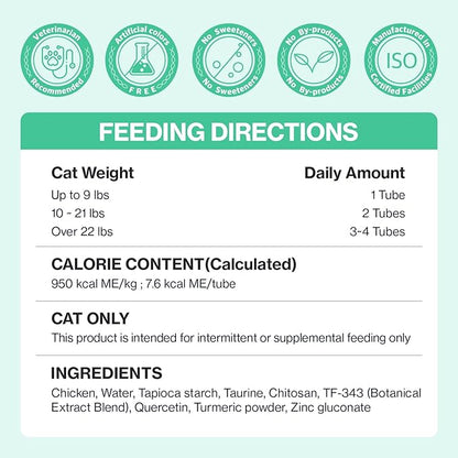 Dr.by Cat Breath Bronchial Supplements Cat Sneezing Treatment Asthma Cold Cough Nose Relief Respiratory&Immune Support with TF-343-30 lickable Formula Individually Packaged, Chicken (1 Pack (8.5OZ))