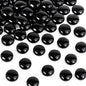 FUTUREPLUSX 1LB Black Flat Glass Marbles, Glass Pebbles Vase Filler, Dark Beads Fishbowl Decorative Gem for Table Scatter Home Decor