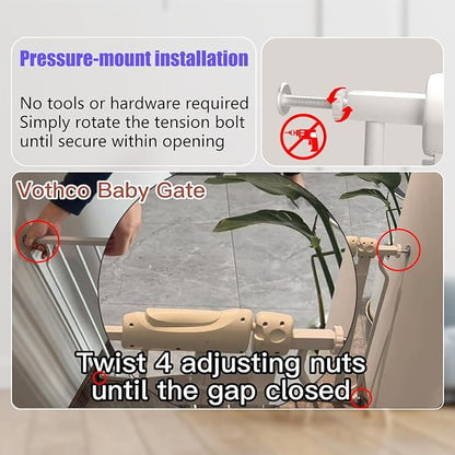 Extra Wide 67-71.5 Inch Baby Gates for Stairs, Doorways - No Drilling, Pressure Mounted Pet Gates for Kids and Dogs