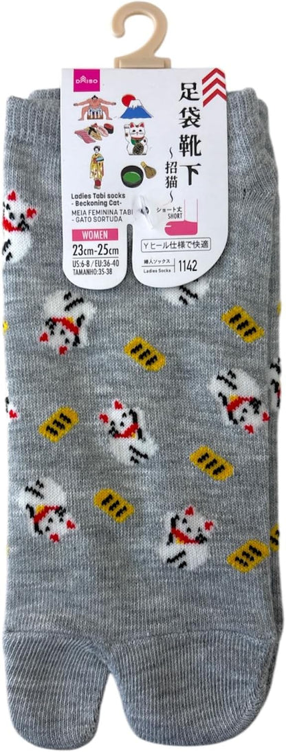 Japan Style Tabi Socks for Split Toe, Comfortable Tabi Toe Socks for Unisex Mt. Fuji, Lucky Cat, Sushi, Sumo, Ukiyoe, Hokusai