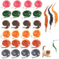 24 PCS Cat Worm Toy Zebra Print Feather Worm Teaser Refills Attachment Cute Cat Wand Replacement Interactive Wand Accessories for Fishing Pole Toy Teaser for Indoor Cats Kitten