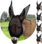 Donkey Fly Mask with Long Ears (Black) Made in USA - Mule Fly Mask with Ears Protection from Insects and Bugs, Small Donkey Soft Mesh Fabric with Adjustable Fastener, Face Cover Supplies for Donkeys