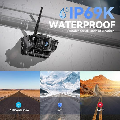 eRapta Wireless Backup Camera Magnetic: 5” Portable, 1-Min Install-Free Trailer Backup Camera with FHD1080P, Infrared Night Vision, 150° Wide-Angle View for Trailer/RV/Truck/Car/Tractor ACT501