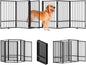 Full Metal Freestanding Dog Gate with Door, 36''Height Foldable Pet Dog Fence for Indoor & Outdoor, 6 Panels Extra Wide Free Standing TallDog Gates for Doorways,House,Stairs,Porch,Deck,Yard