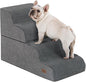 Dog Step for Bed, Dog Stair 4-Step 35D Pet Stair 19.7" H for High Bed or Sofa Non-Slip Balanced Pet Step Indoor, Grey