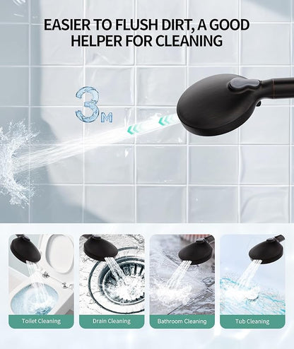 Filtered Shower Head with Handheld, High Pressure 9 Spray Mode ORB Showerhead with 4 Filters, Detachable Shower Head, Water Softener Filters Beads for Hard Water - Remove Chlorine