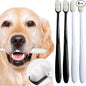 Dog Toothbrush Kit 4 Pack, 10,000 Ultra-Soft Bristles, Dog Tooth Brush for Medium to Large Dogs & Cats, Pet Tooth Brushing Kit for Easy Dental Cleaning, 2 Black Wave Head & 2 White Flat Head