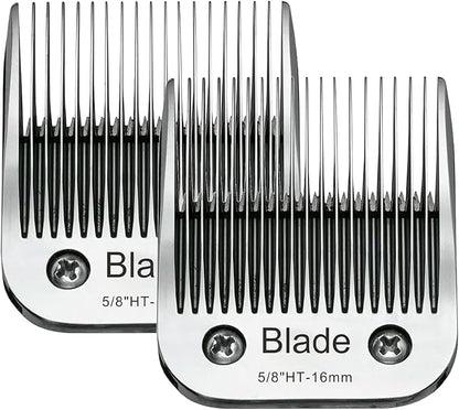2PCS 5/8" HT Dog Grooming Replacement Blades Compatible with Andis Dog Clippers,Dog Clipper Blades Compatible with Wahl KM-10 Series Clippers, Oster A5,Size-5/8-Inch 16mm Cut Length