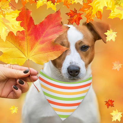 48 Pieces Fall Dog Bandanas Bulk Colorful Autumn Bandanas for Dogs with Polka Dot Stripe Wave Patterns for Pets Doggies Fall Autumn Thanksgiving Party Costume Accessories