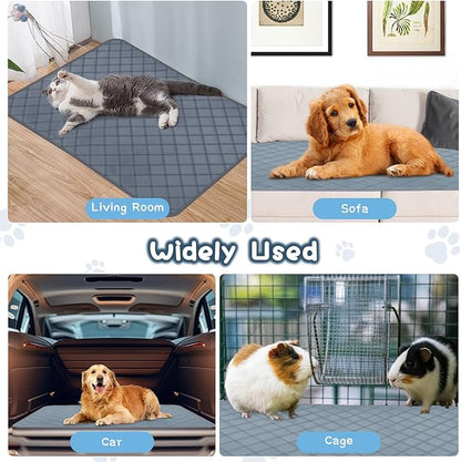 6 Packs Washable Guinea Pig Cage Liners, Waterproof Guinea Pig Pee Pads Reusable Absorbent Bedding Anti Slip Mats for Small Animals Bunny Rabbit Hamster (12 x 12in)
