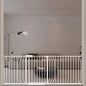 ALLAIBB Extra Wide Pressure Mounted Baby Gate Walk Through Child Kids Safety Toddler Tension White Long Large Pet Dog Gates with Extension for doorways Kitchen (71.65-85.03"/182-218cm, White)