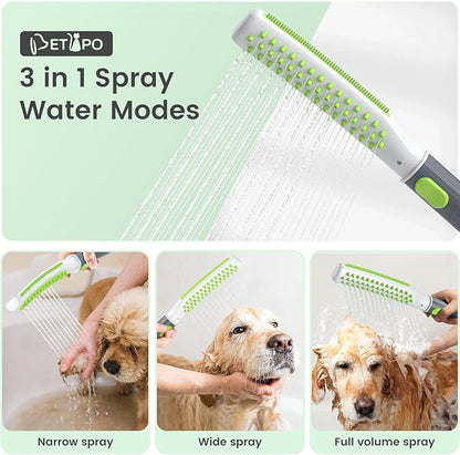 Dog Shower Attachment, Pet Shower Head for Fast and Easy Bathing and Cleaning, Dog Shower Wand With Metal T-Diverter, 8-Foot Hose T-Diverter Adapter For Indoor and Outdoor