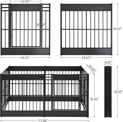 Dog Playpen, 35.4" Height Dog Pen Indoor, Heavy Duty, Safe and Sturdy, Furniture Style Puppy Pen