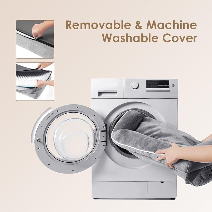 EHEYCIGA Orthopedic Dog Beds for Large Dogs, Waterproof Memory Foam Large Pet Bed with Sides, Non-Slip Bottom and Egg-Crate Foam Dog Couch Bed with Washable Removable Cover, Grey