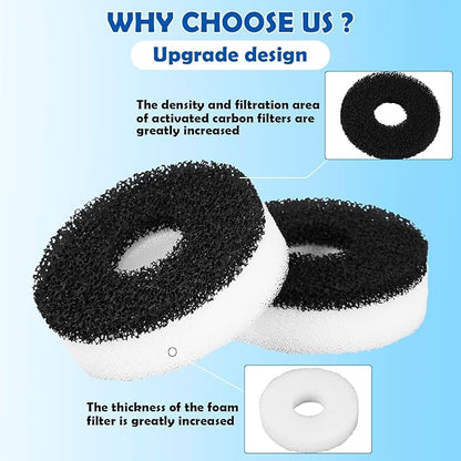 Filter Replacement Compatible with Biorb Aquariums(10 Piece of Carbon Foam, 10 Piece of Regular Foam, 2 Cleaning brushs and 1 Piece Cleaner pad)