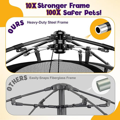 Extra Large Catio Outdoor Cat Enclosure Rywell 2-Tier Cat Tent for Patio, Balcony, Indoor & Camping, Foldable Outdoor Cat Playpen with Windows, Weatherproof Sunproof (Carry Bag Included)