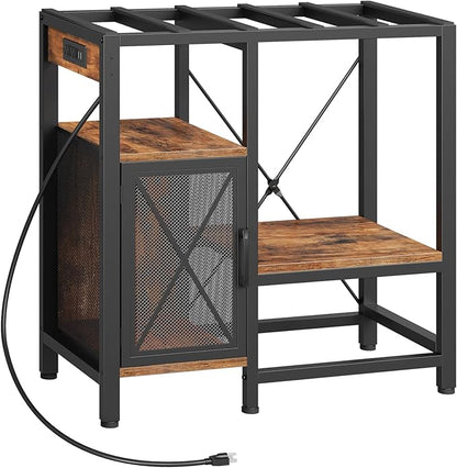 20-37 Gallon Fish Tank Stand, Aquarium Stand with Power Outlet and Storage Cabinet, Heavy Duty Tank Stand Suitable for Turtle Tank, Reptile Terrarium, for Home Office, Rustic Brown FTHR40E01