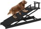 6 Level Height Adjustable Dog Ramp for Bed, Couch 65" Foldable Pet Ramp with Non-Slip Mat，DIY Glow Strips & Rest Platform Heavy Duty Dog Stairs for Large Dogs up to 200Lbs ，Black