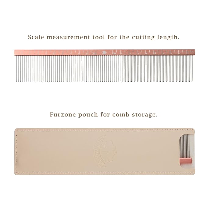 2-in-1 Greyhound Comb for Dogs, Meler Greyhound Comb (Half Curved/Coarse), 86 Stainless Steel Pins Dog Comb, Aluminum 24.5cm Handle, Lightweight, Remove Dogs’ Eye Debris, Fur Tangle Free