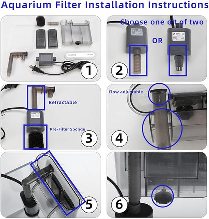 3 Gallon Glass Small Fish Tank, Betta Fish Tank Starter Kit with Filter, Lights,Lid.