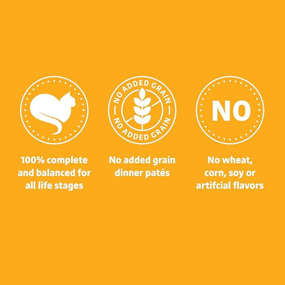 Amazon Brand - Wonder Bound Wet Cat Food, Paté, No Added Grain, 3 oz cans, Pack of 24 (Chicken)