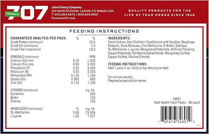 Formula 707 Hoof Health Equine Supplement, Daily Fresh Packs, 56 Day Supply - Biotin, Amino Acids, and Minerals to Improve and Support Healthy Horse Hooves